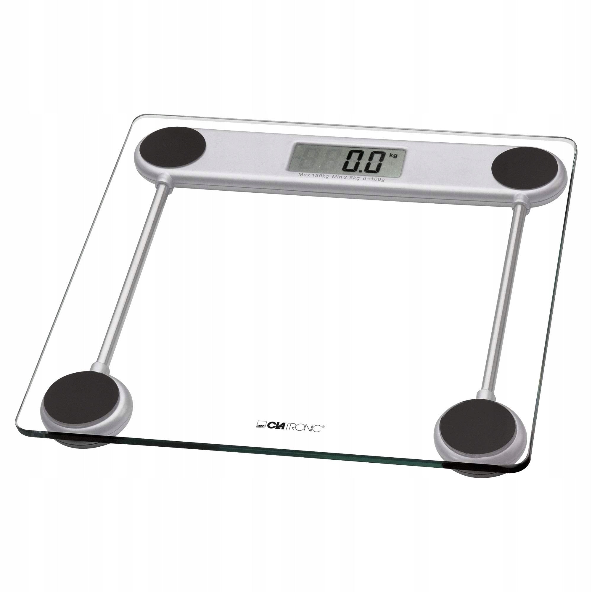CLATRONIC Digital Bathroom Scale Glass LCD Surface 25-150kg