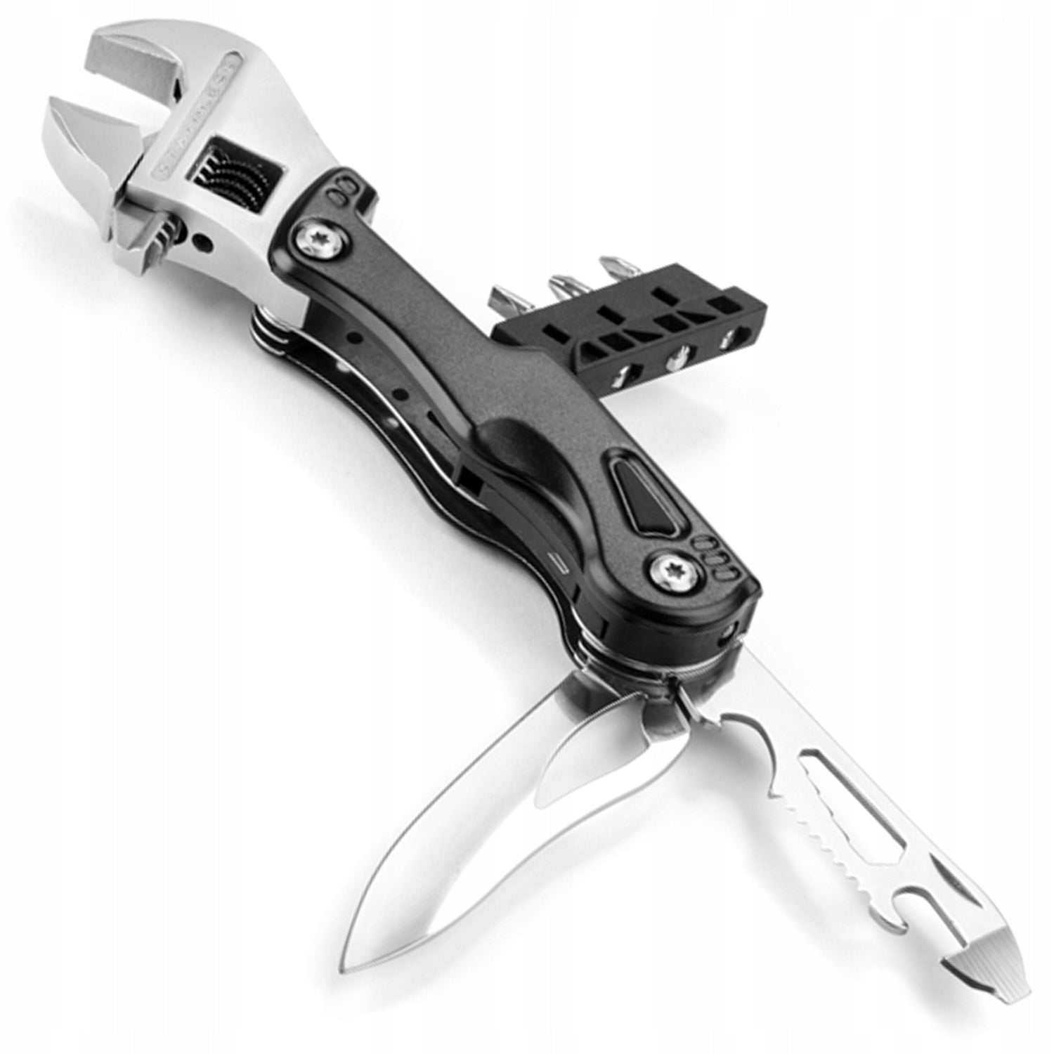 CLAVIS BLACK 9in1 MULTIFUNCTION TOOL with Cover and Flashlight