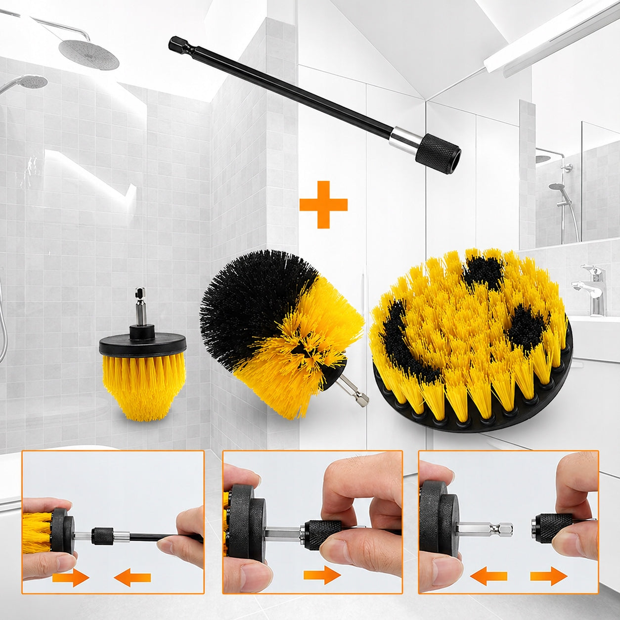 CLEANING BRUSH SET FOR DRILL SCREWDRIVER SPONGES AND PADS 30 pcs Number of pieces 30 pcs