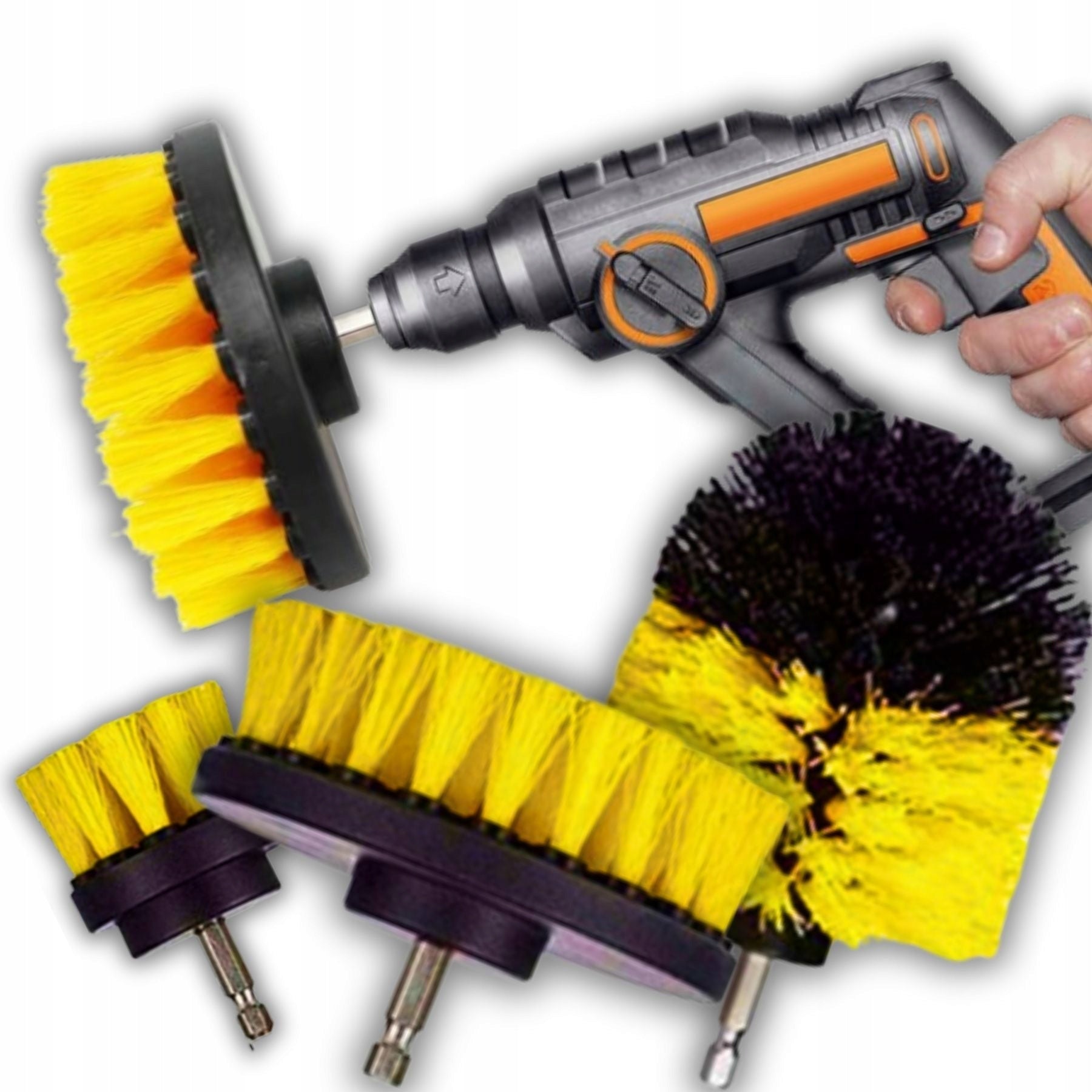 CLEANING BRUSHES FOR DRILL CARPET UPHOLSTERY SCREWDRIVER SET 3X