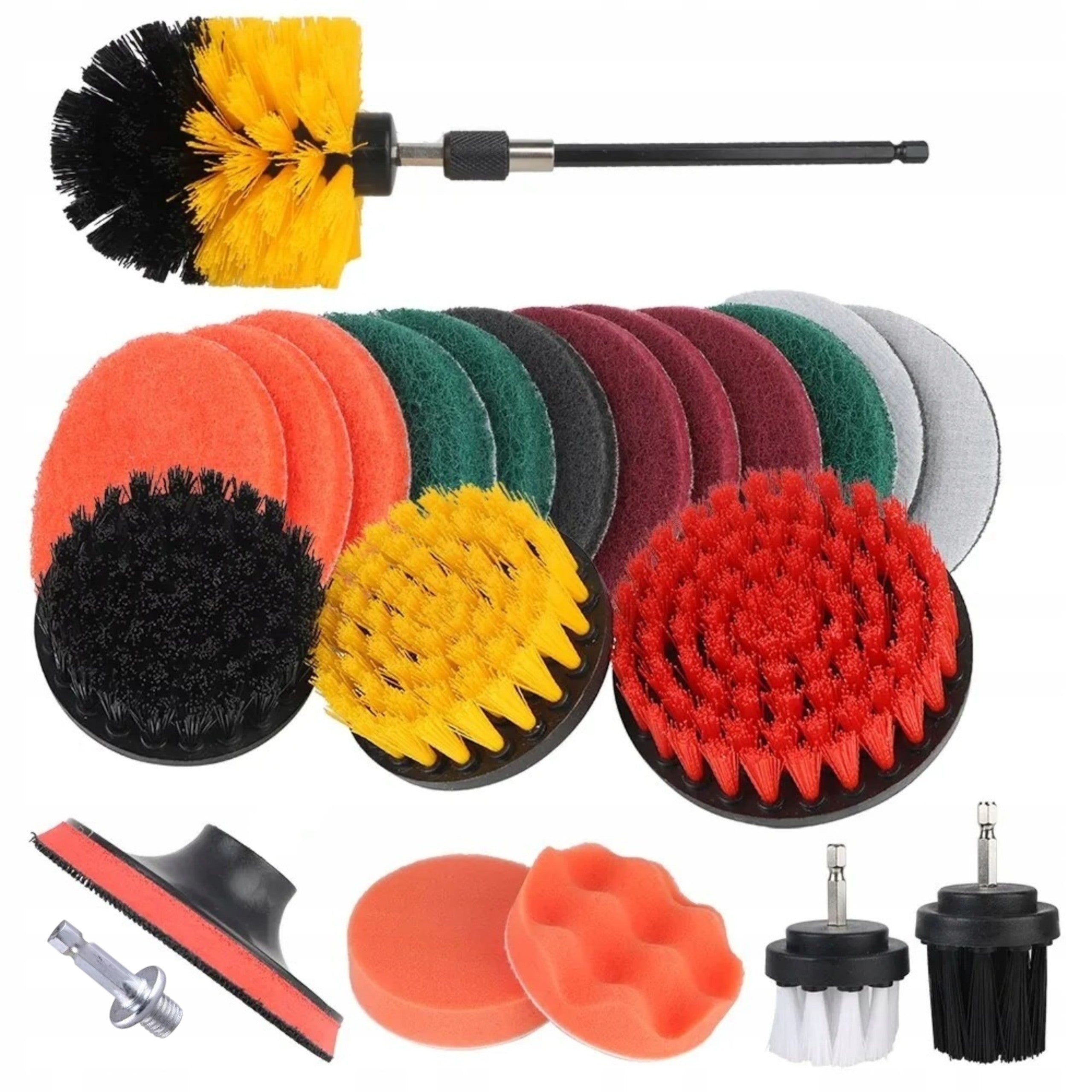 CLEANING BRUSHES FOR DRILL SCREWDRIVER NYLON PADS SET