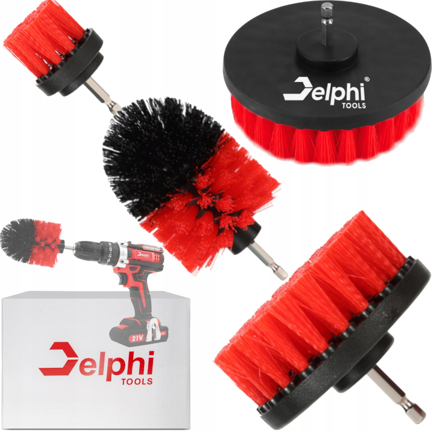 CLEANING BRUSHES FOR SCREWDRIVER DRILL FOR MULTI-PURPOSE CLEANING