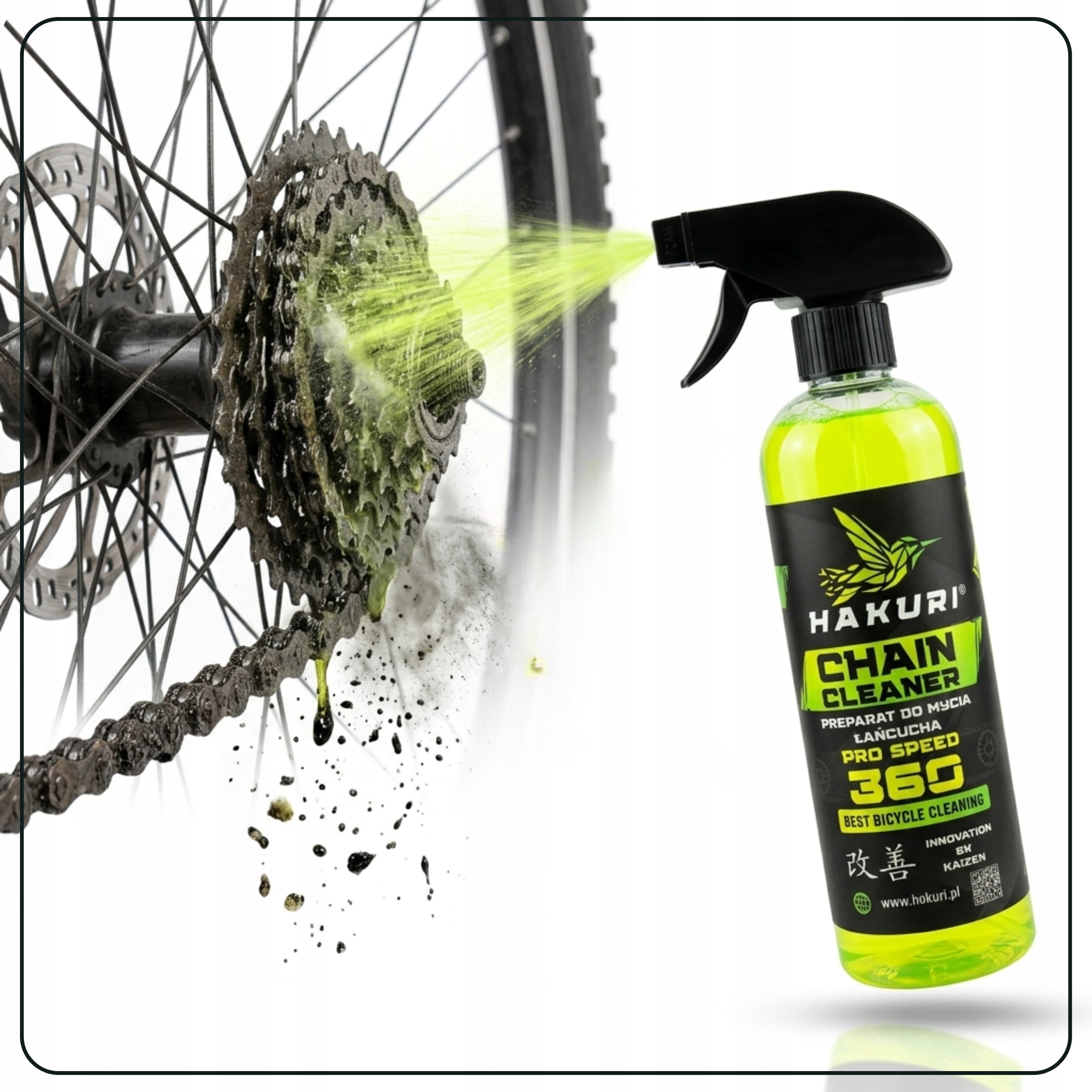 CLEANING LIQUID Chain DEGREASER DISHWASHER HAKURI Cleans Dirt Removes Name Zestaw do czyszczenia