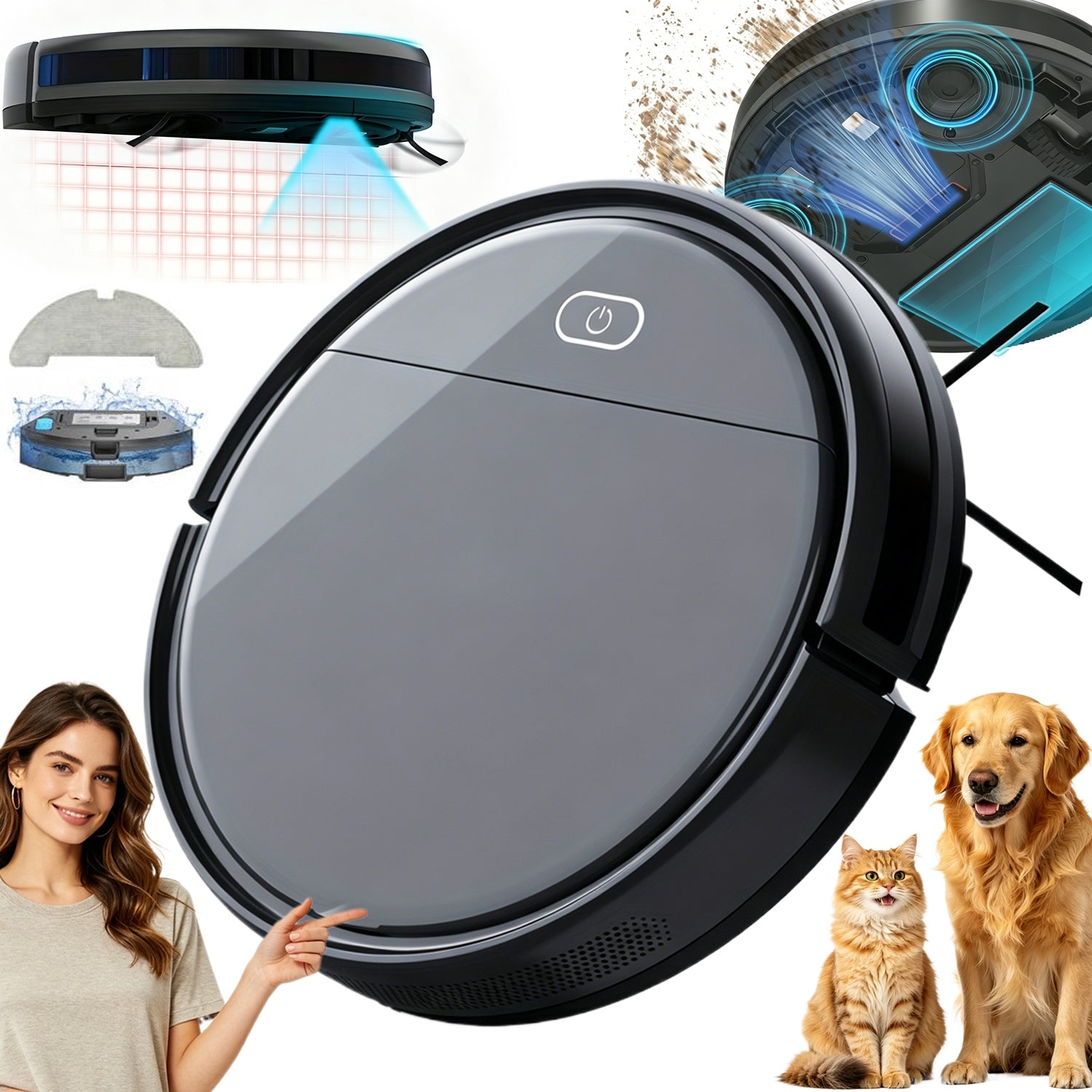 CLEANING ROBOT E3 PLUS 3IN1 SWEEPING, VACUUMING AND MOPPING IN ONE
