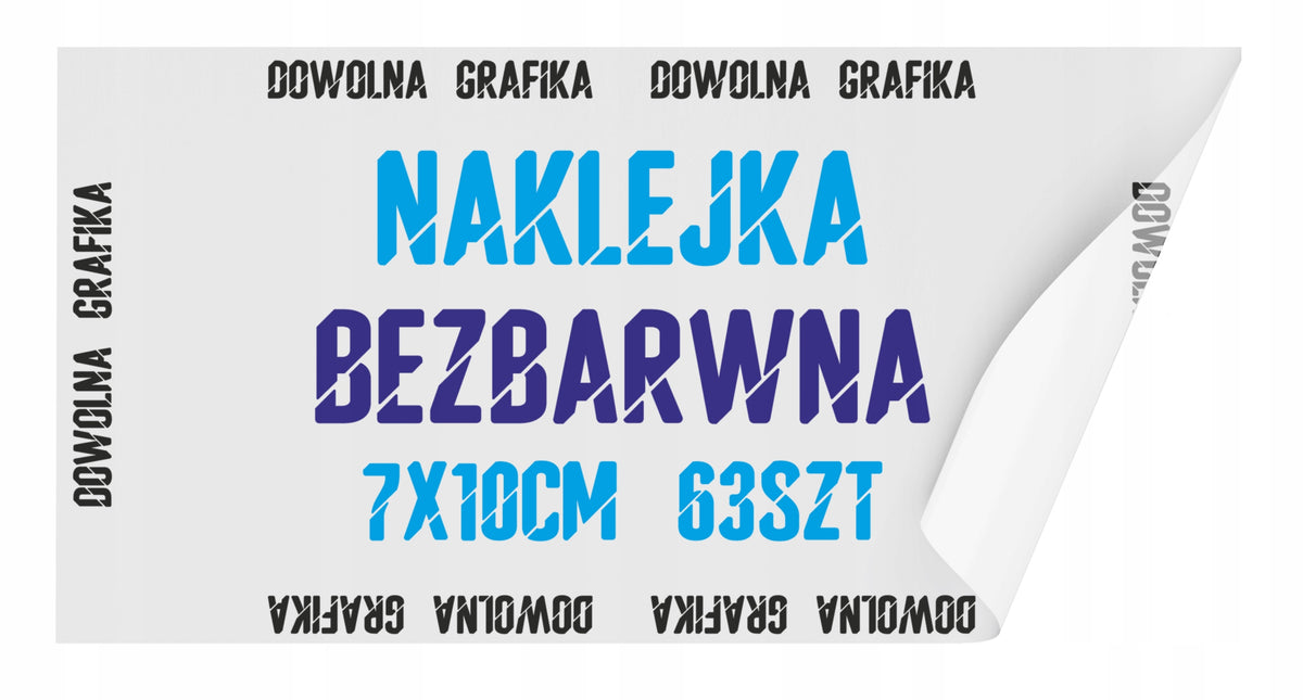 CLEAR LABEL STICKERS WITH LOGO RECTANGULAR ADVERTISING 7X10CM 63PCS