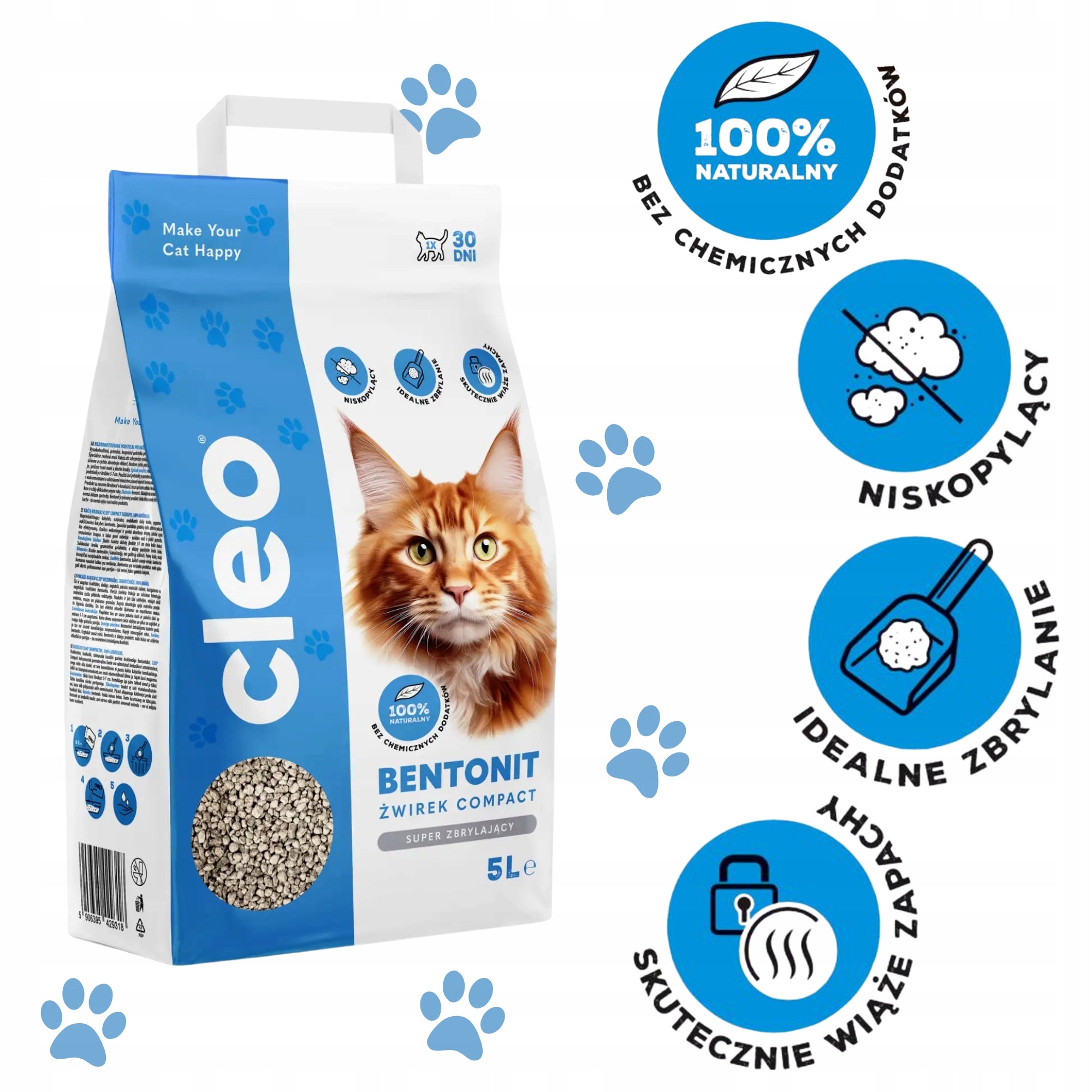 CLEO - Bentonite litter COMPACT 5L Brand Cleo
