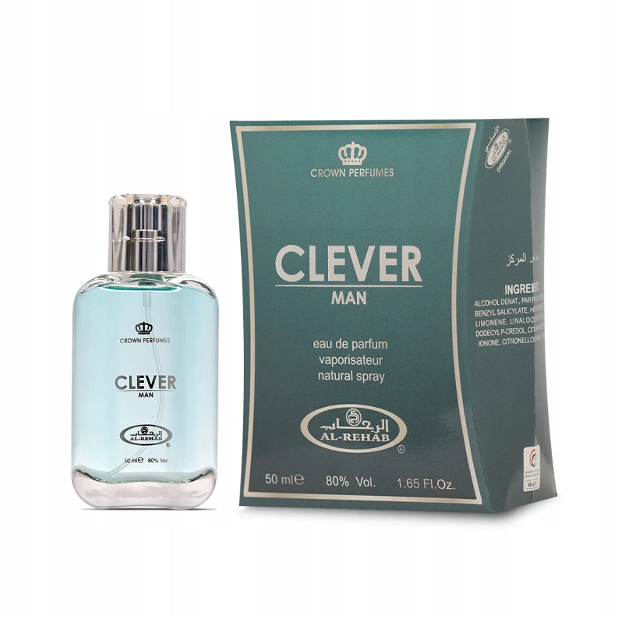 CLEVER MAN ARABIC PERFUME MEN'S WOODY MUSK CITRUS 50 ml AL REHAB EDP Packaging status original