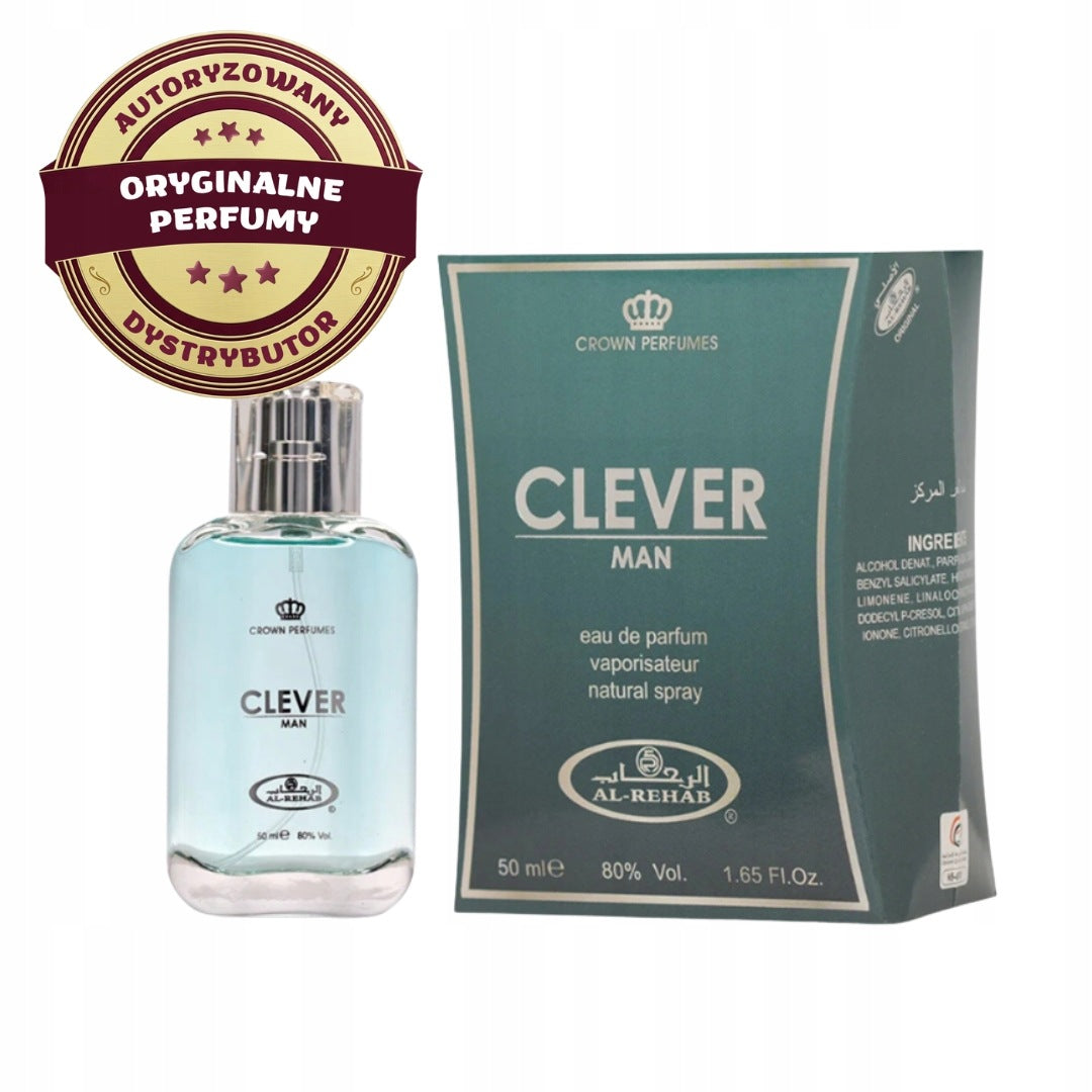 CLEVER MAN ARABIC PERFUME MEN'S WOODY MUSK CITRUS 50 ml AL REHAB EDP