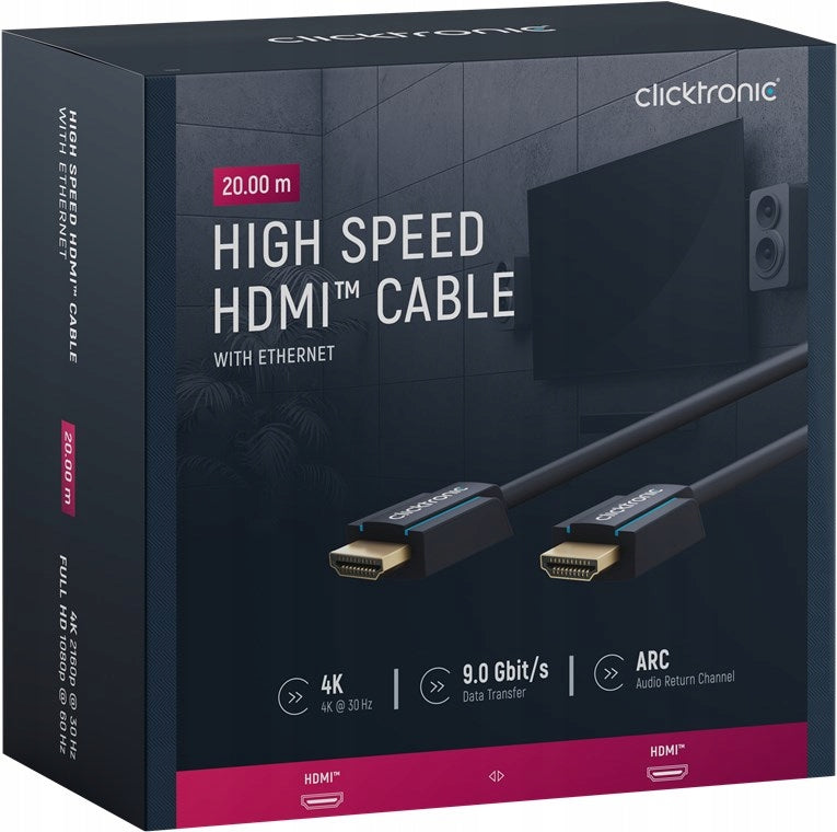 Clicktronic, HDMI/HDMI, 20 m