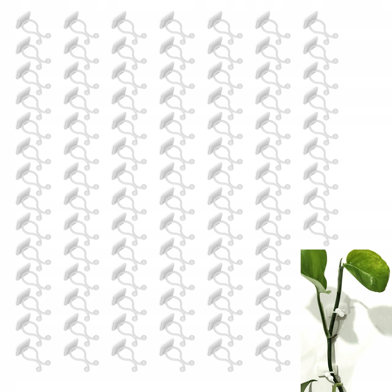 CLIP HOLDER FOR FIXING PLANT CREEPERS 35mm 100PCS SELF ADHESIVE HOOK