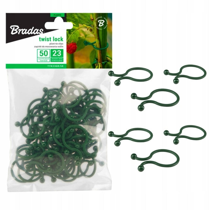 CLIPS CLASPS FOR FIXING TOMATO STEM PLANTS GREEN 50 PIECES