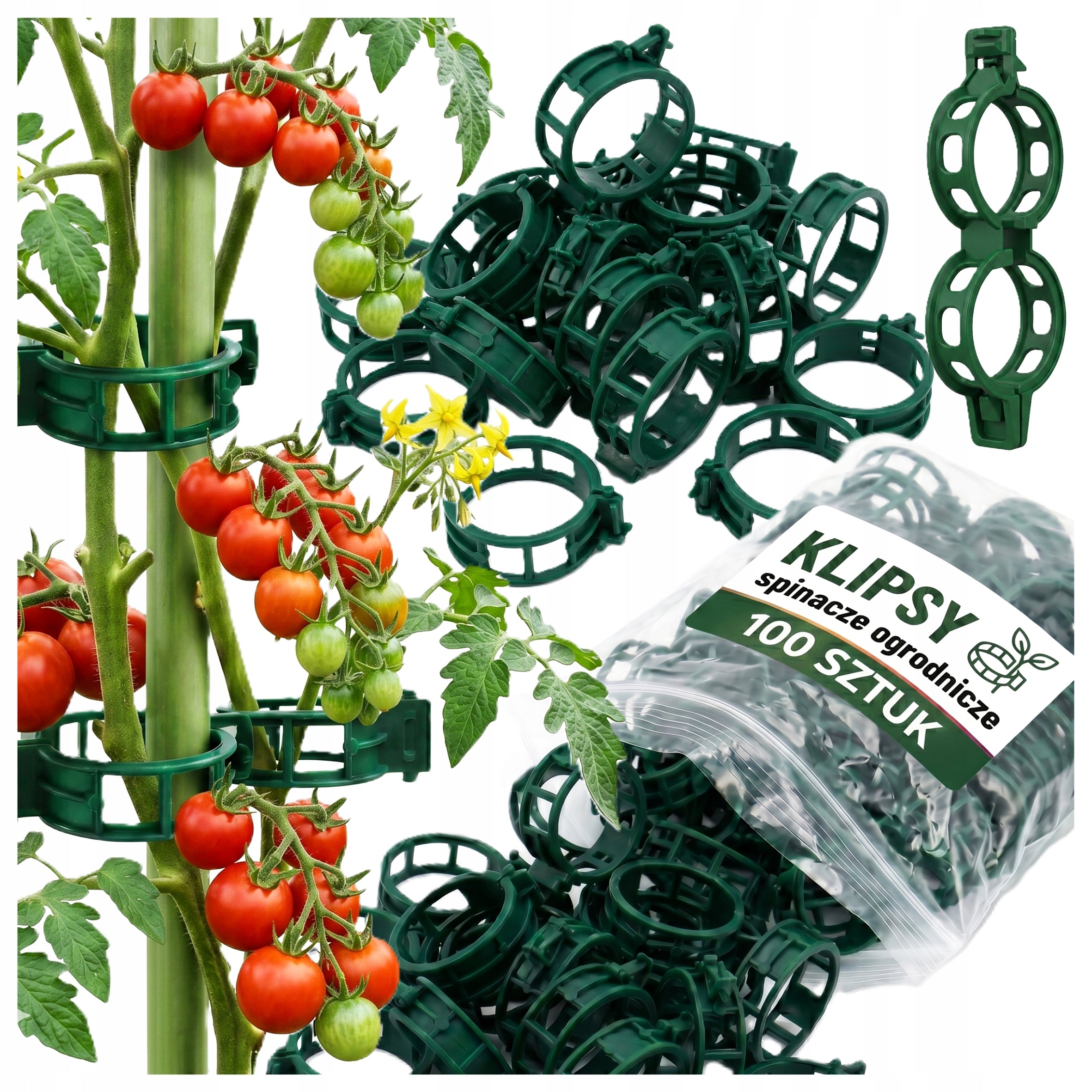 CLIPS CLASPS GARDEN HANDLES TOMATO CLIPS STEMS 100 pieces