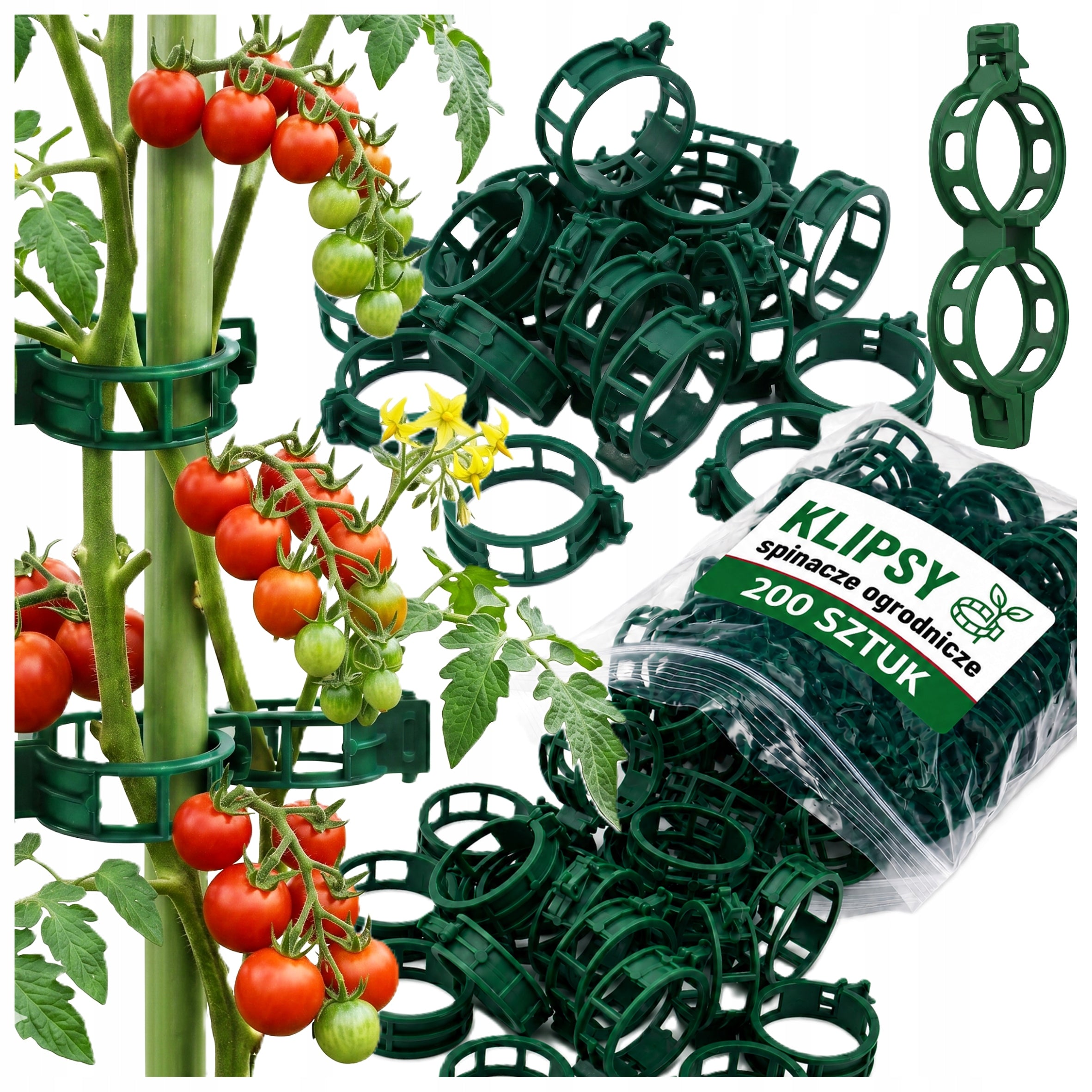 CLIPS CLASPS GARDEN HANDLES TOMATO CLIPS STEMS 200 pieces