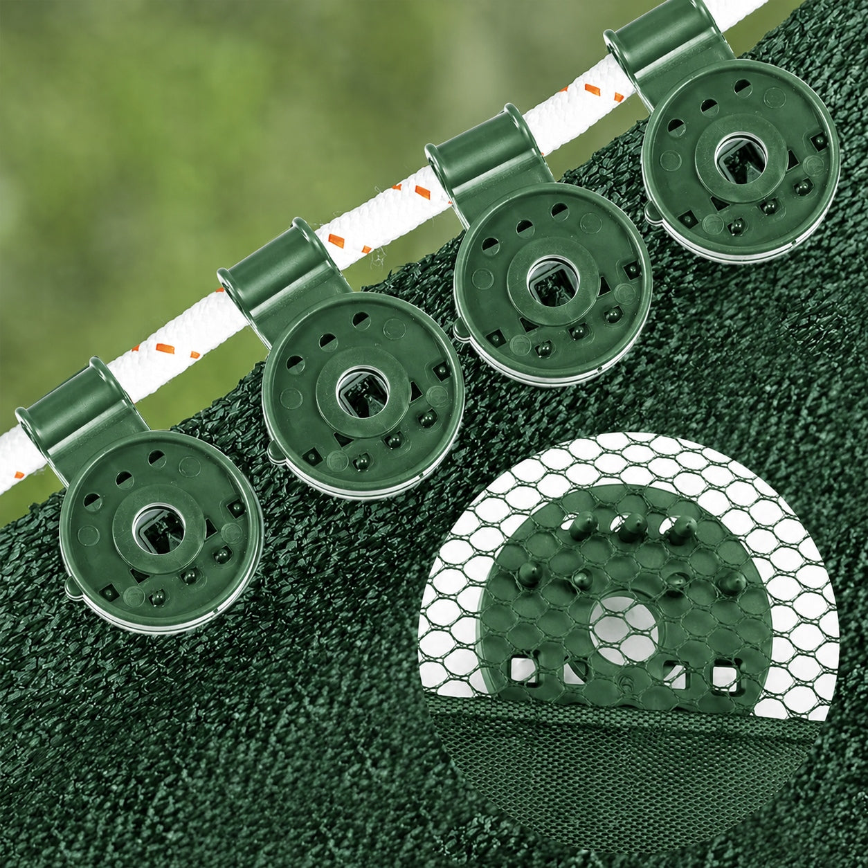 CLIPS FOR SHADING MESH MOUNTING CLAMPS GREEN 50 PCS Kind mesh
