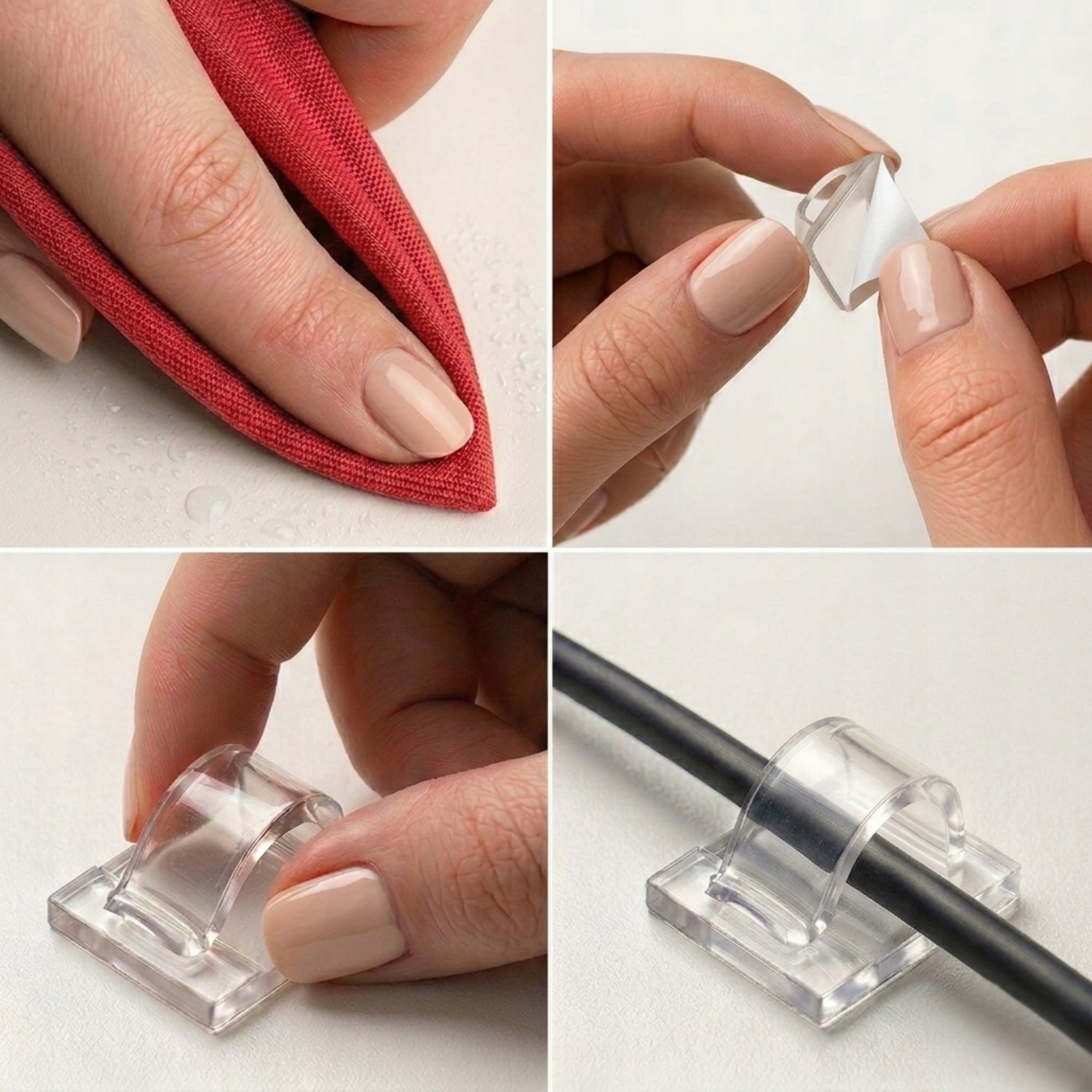 CLIPS HANDLES CABLE ORGANIZERS SELF ADHESIVE 50 pcs 3M ERKO Packaging status original