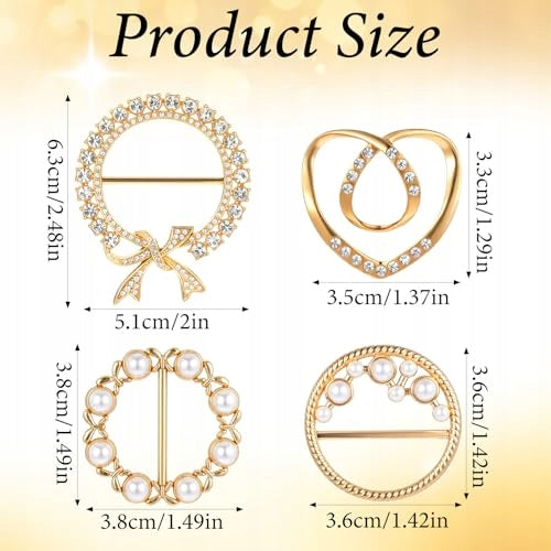 CLIPS SCARF BUCKLE METAL FOR WOMEN SET OF 8 PCS CRYSTAL metal Manufacturer code Bez marki