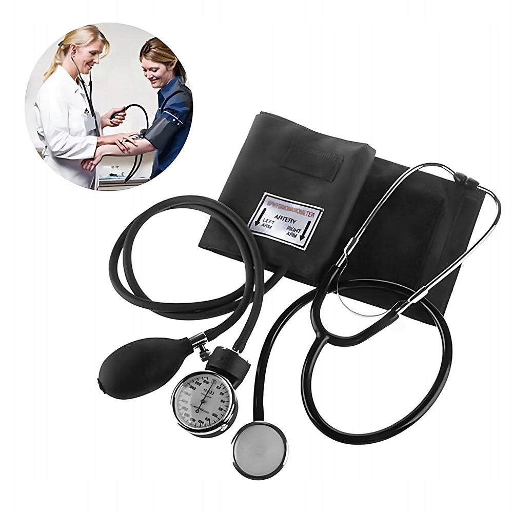 CLOCK BLOOD PRESSURE MONITOR OPTIMUM STETHOSCOPE MECHANICAL CUFF ARM SET