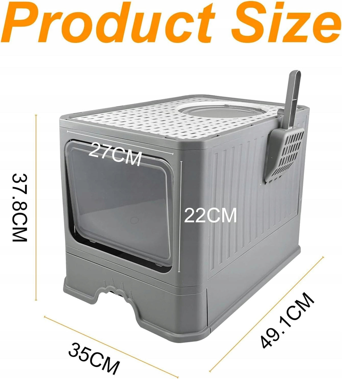 CLOSED LITTER BOX WITH DRAWER SYSTEM LID AND SPATULA Manufacturer code 0634479072666