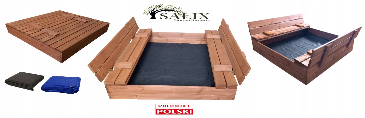 CLOSED WOODEN SANDBOX PRESSURE IMPREGNATED 120X120CM Color beige