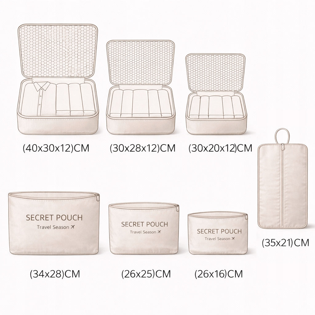 CLOSET CASE ORGANIZER SET OF 7PCS TRAVEL ORGANIZER FOR CLOTHES CREAM Manufacturer code 5905399714598