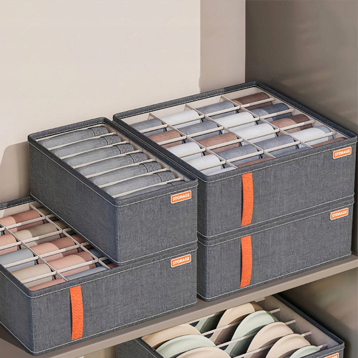 CLOSET DRAWER ORGANIZER UNDERWEAR BOX SOCKS BRAS 7 COMPARTMENTS Packaging status original