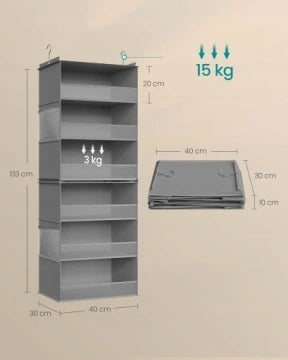 CLOSET HANGING ORGANIZER SPLIT SHELF FOLDING RCH007G01 Manufacturer code 0008949067993