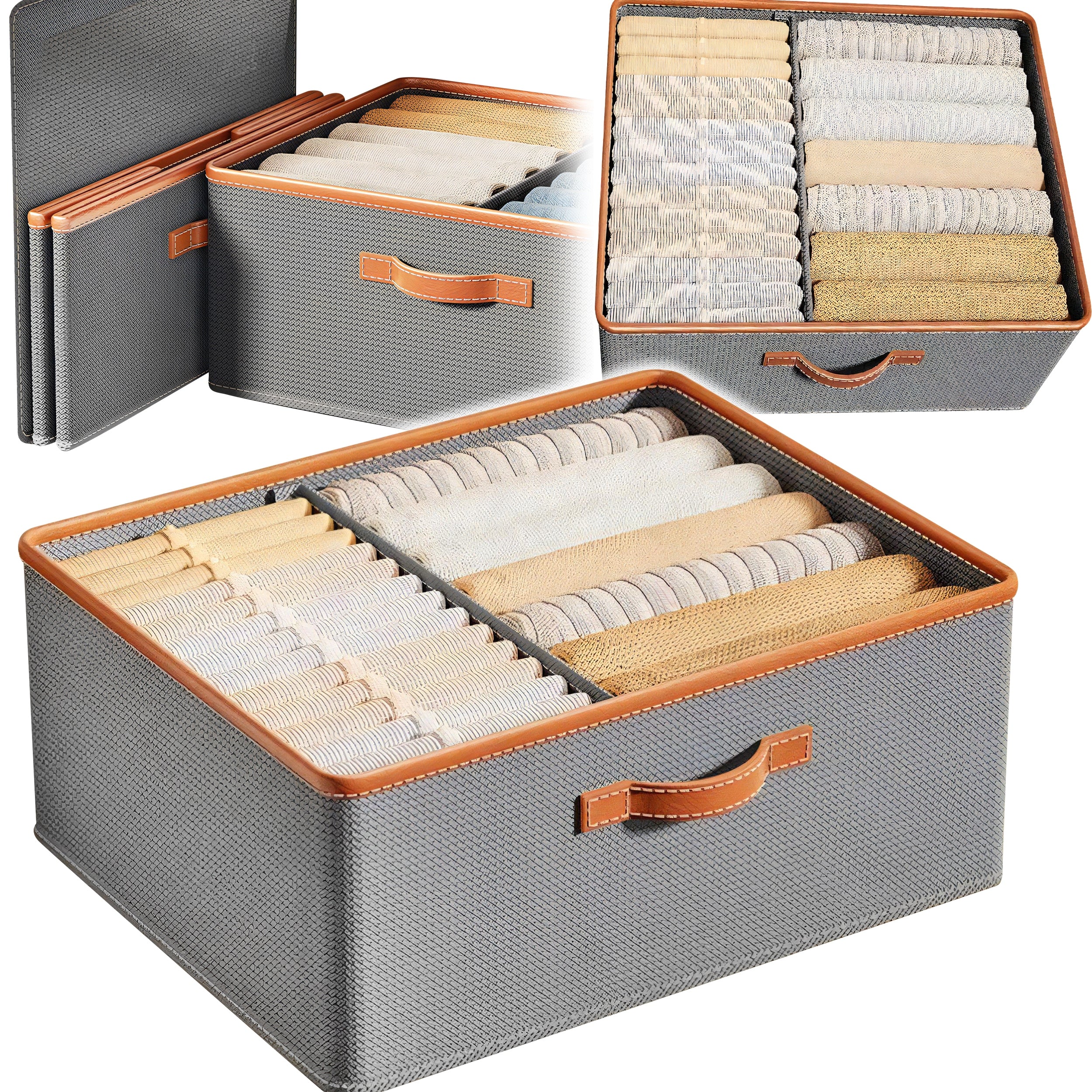 CLOTHES CLOSET DRAWER ORGANIZER UNDERWEAR SOCKS CONTAINER 50X40