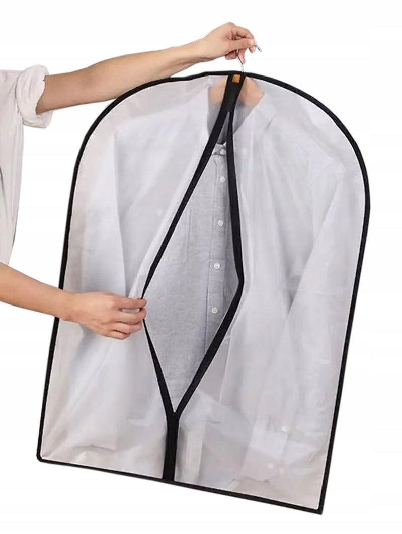 CLOTHES COVER HANGER WITH ZIPPER WHITE 60x80 CM TRANSPARENT