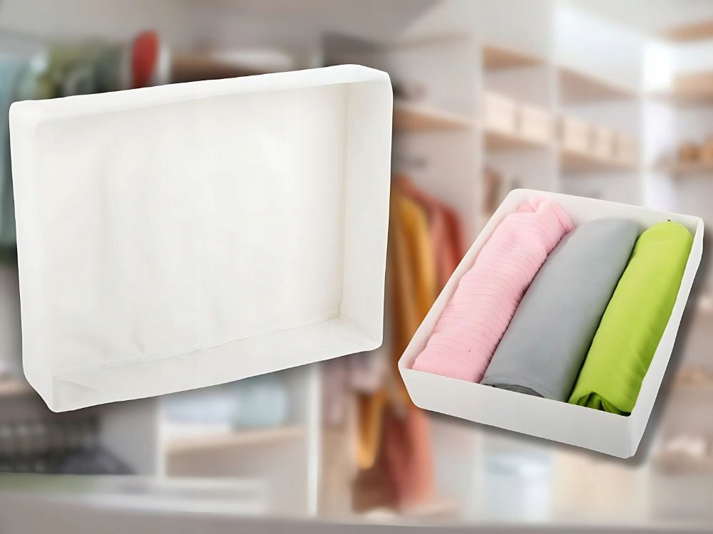 CLOTHES ORGANIZER CLOTHING UNDERWEAR FOR CLOSET DRAWER WHITE UNIVERSAL Brand Verk Group