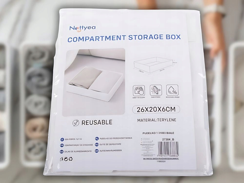 CLOTHES ORGANIZER CLOTHING UNDERWEAR FOR CLOSET DRAWER WHITE UNIVERSAL Packaging status original