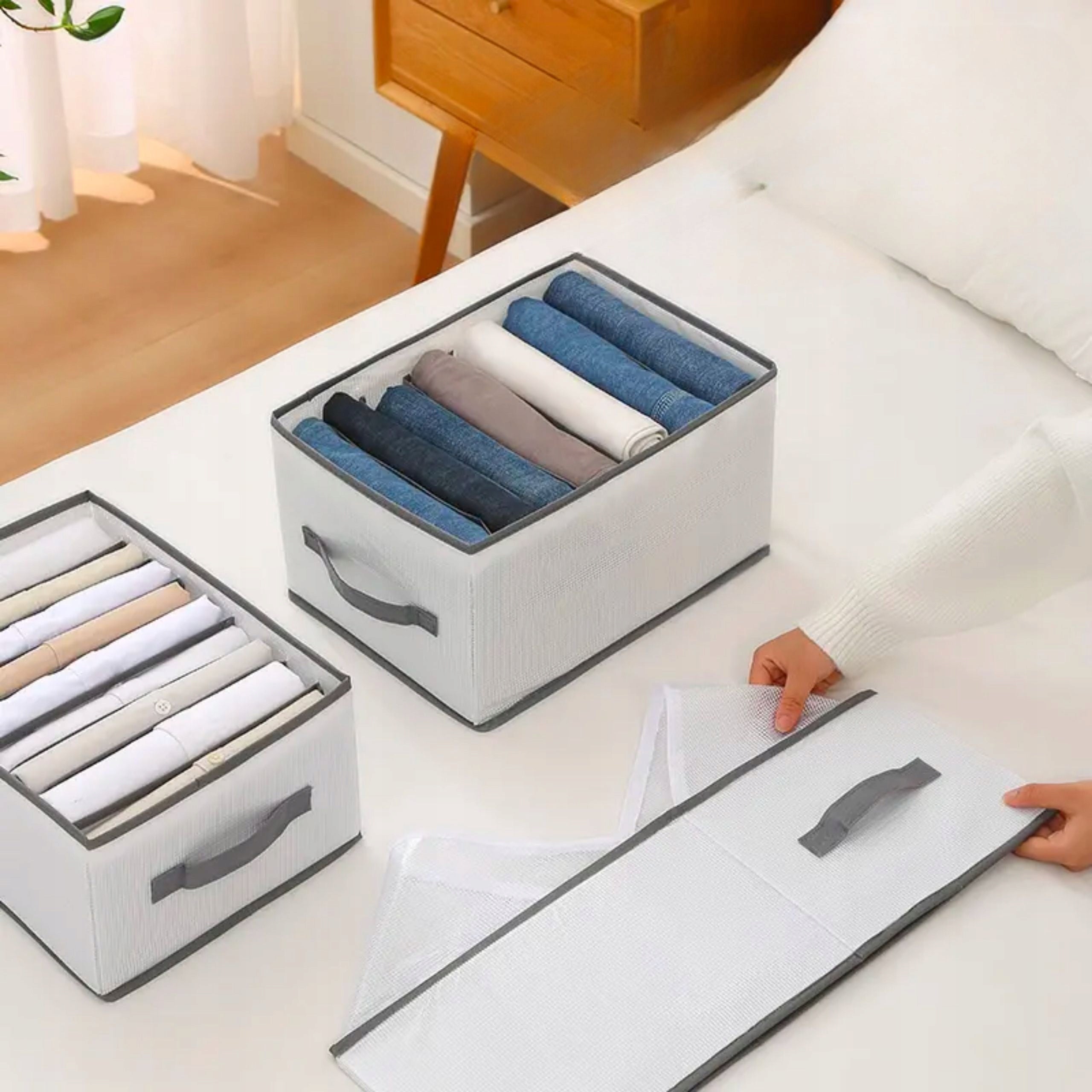 CLOTHES ORGANIZER FOR CLOSET DRAWER SEPARATOR WHITE 6 COMPARTMENTS Kind wardrobe organizer