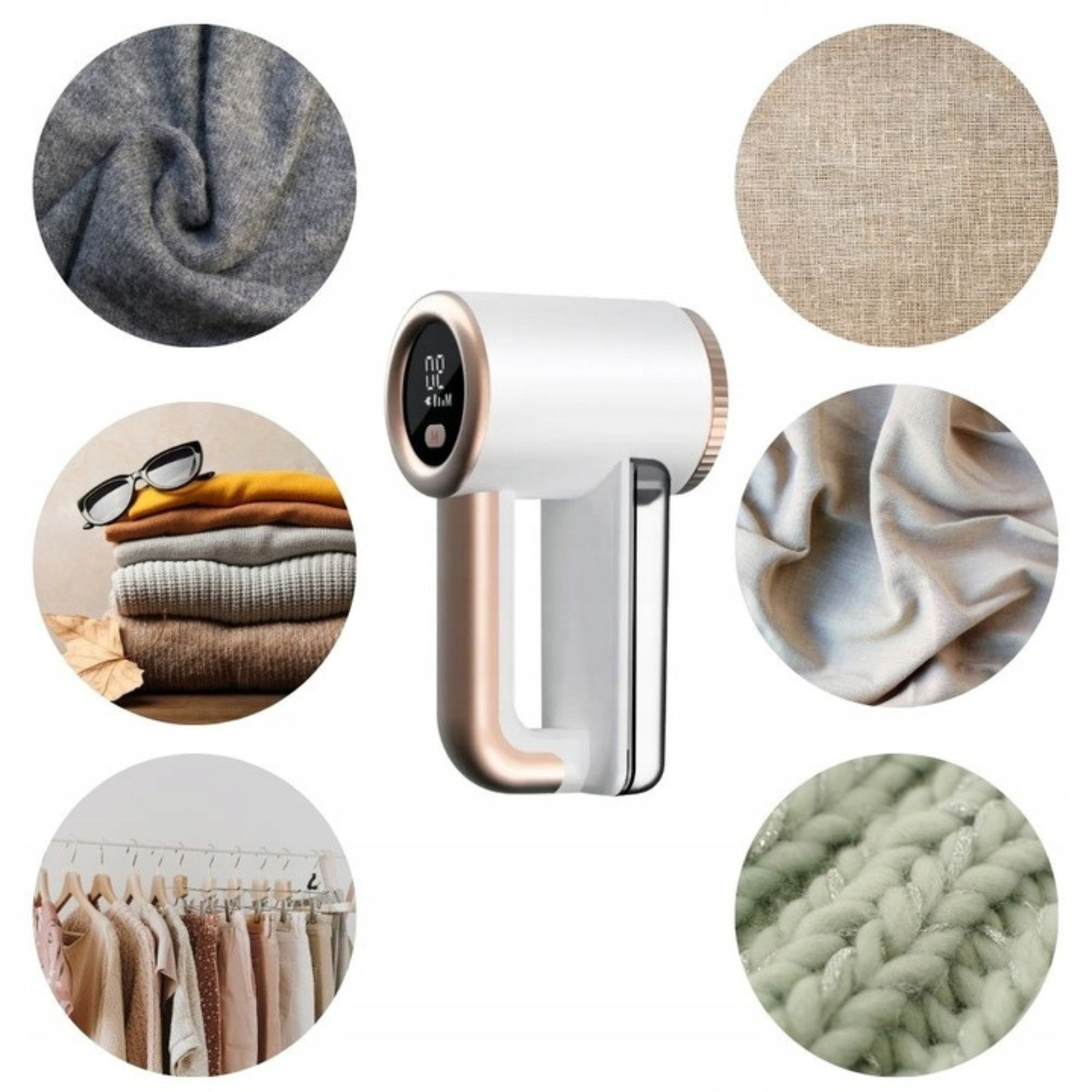 CLOTHES SHAVER ELECTRIC CORDLESS FABRIC SWEATERS COUCH BLANKETS Included equipment batteries charger container cleaning brush replaceable blade other
