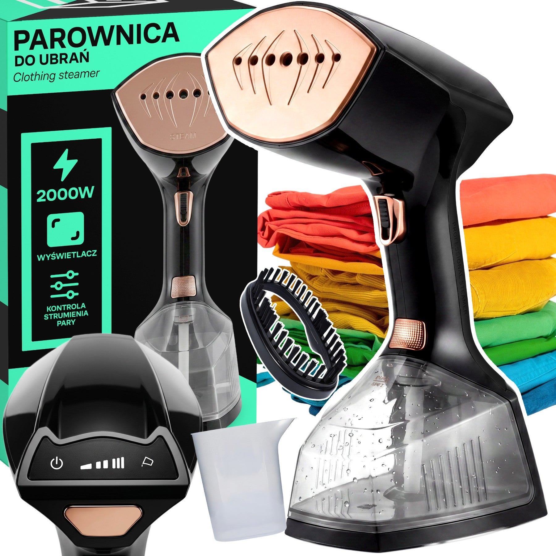CLOTHES STEAMER 2000W 45G/M STEAMER STEAM IRON 300 ml STEAM CONTROL Packaging status original
