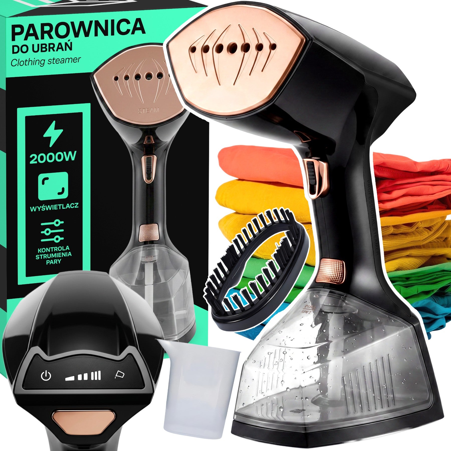 CLOTHES STEAMER 2000W 45G/M STEAMER STEAM IRON 300 ml STEAM CONTROL