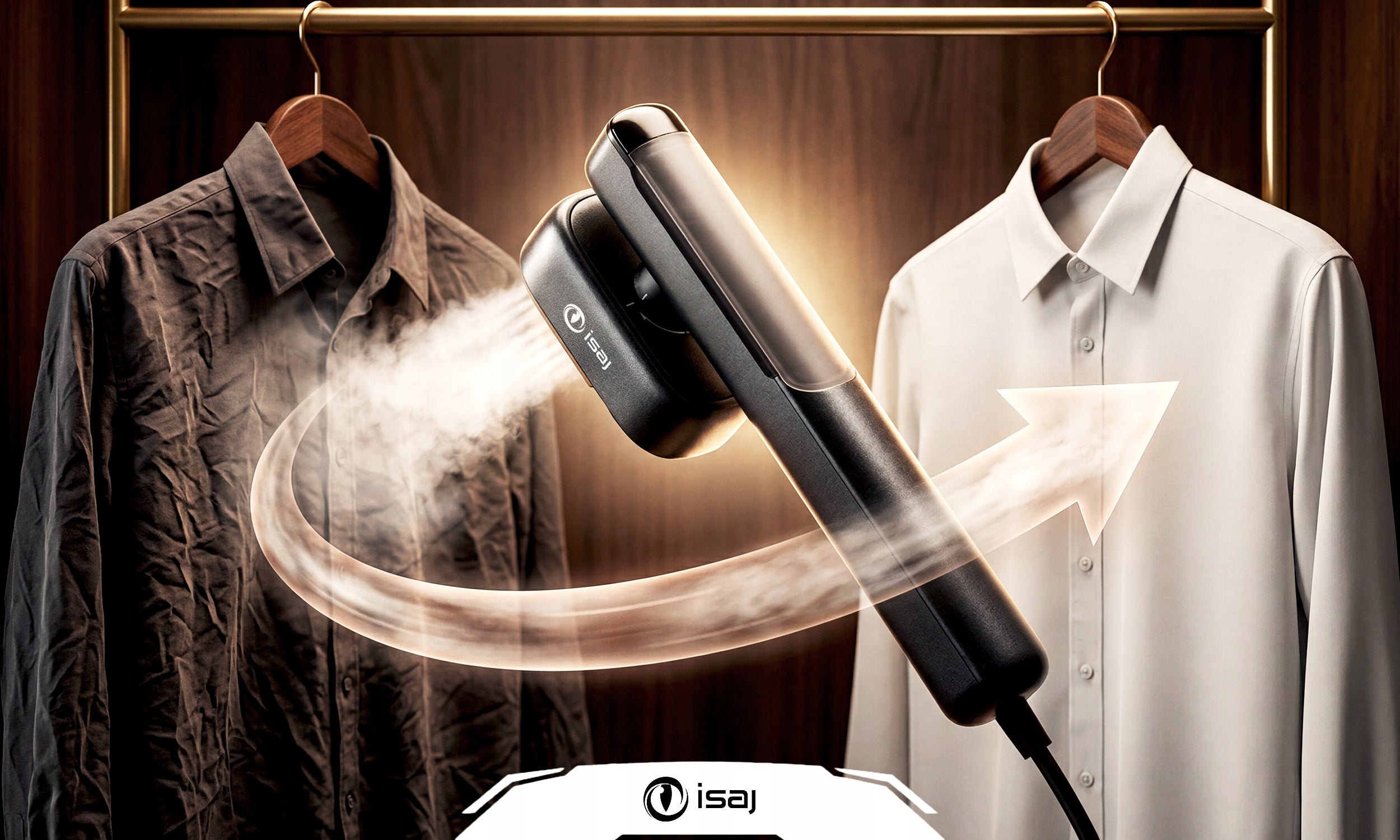 CLOTHES STEAMER MANUAL TRAVEL STEAM IRON STEAMER STEAM ISAJ CL1 Dominant color black