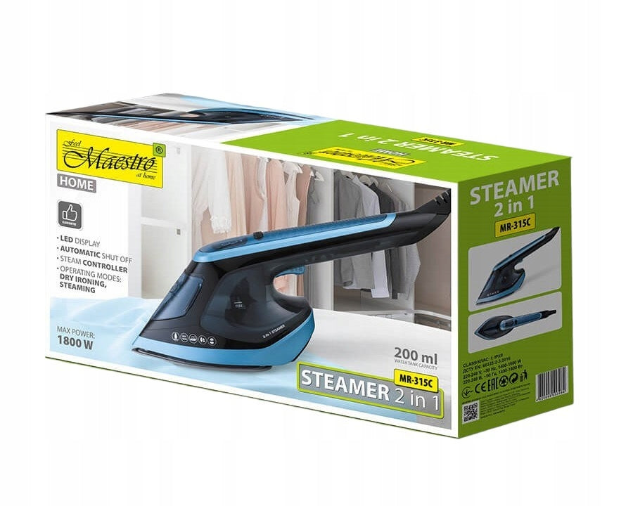 CLOTHES STEAMER MR-315C 1800W STEAMER MANUAL VERTICAL IRONING Power 1800 W