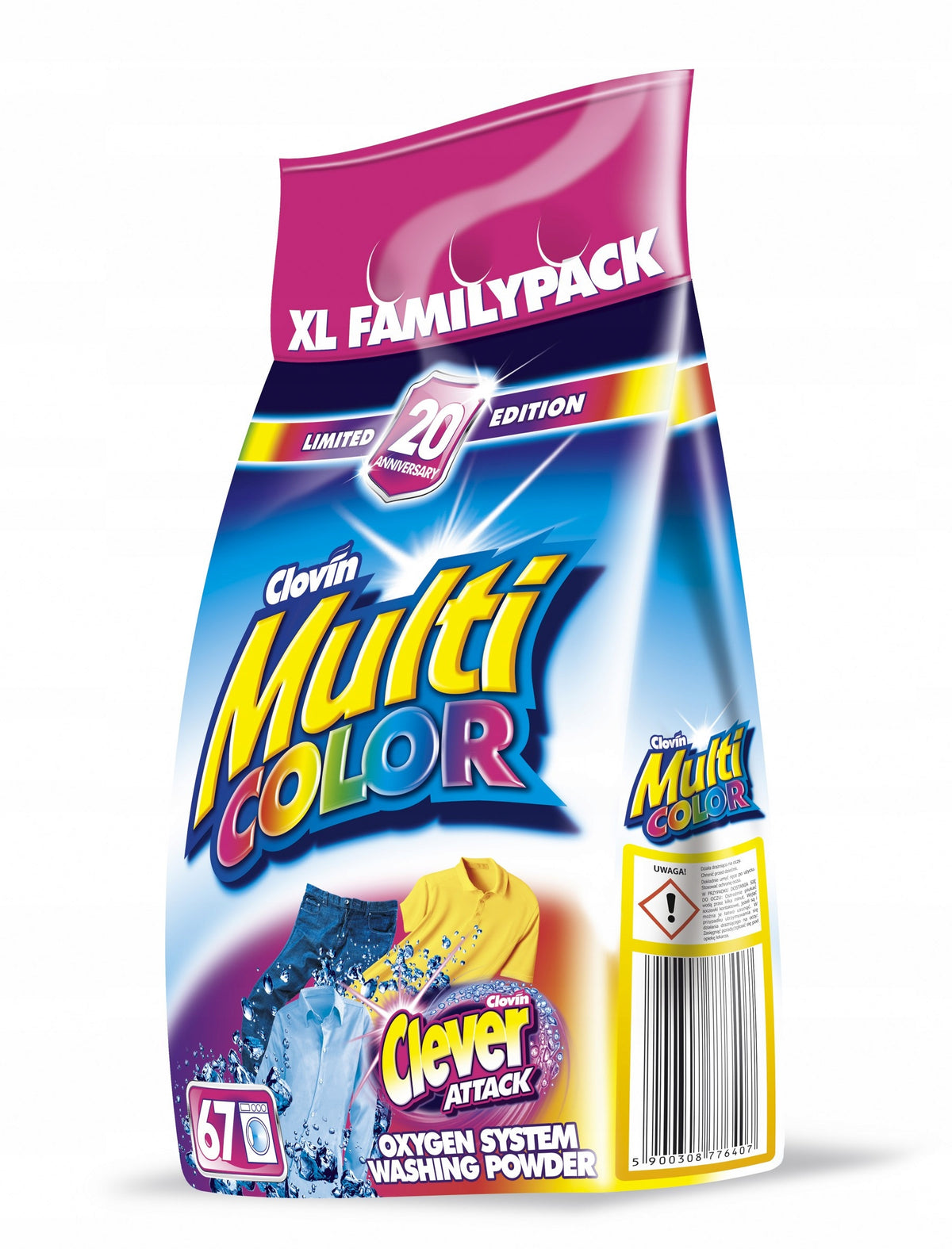 CLOVIN MULTICOLOR WASHING POWDER 15KG 200 WASHES Brand Clovin