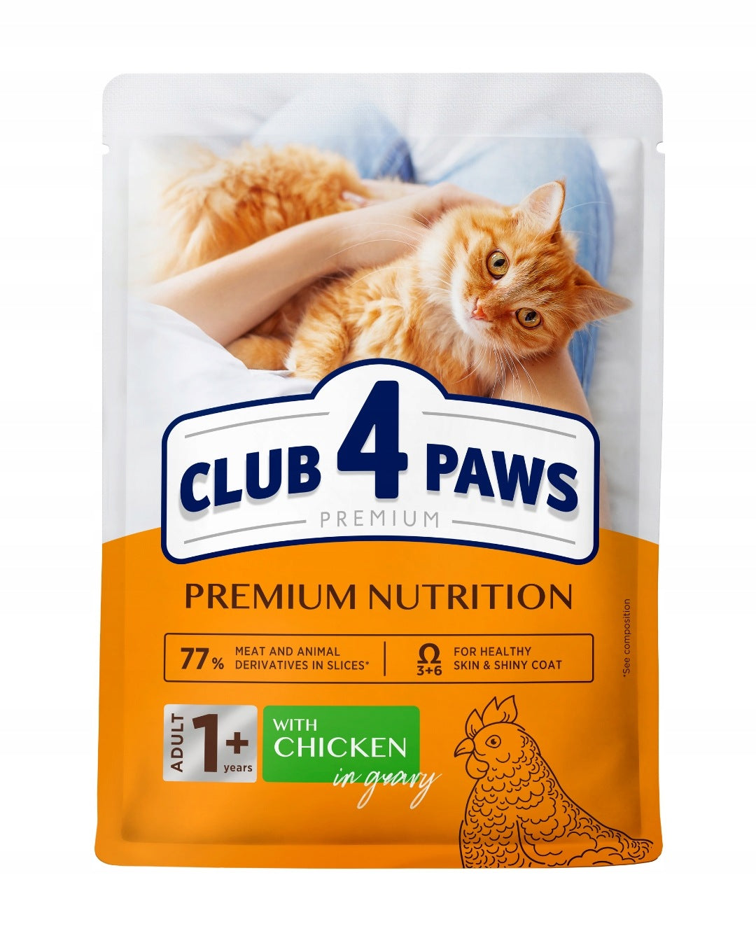 CLUB 4 PAWS Premium Adult Cat Wet Food Chicken in Gravy 24x85g Packaging status original