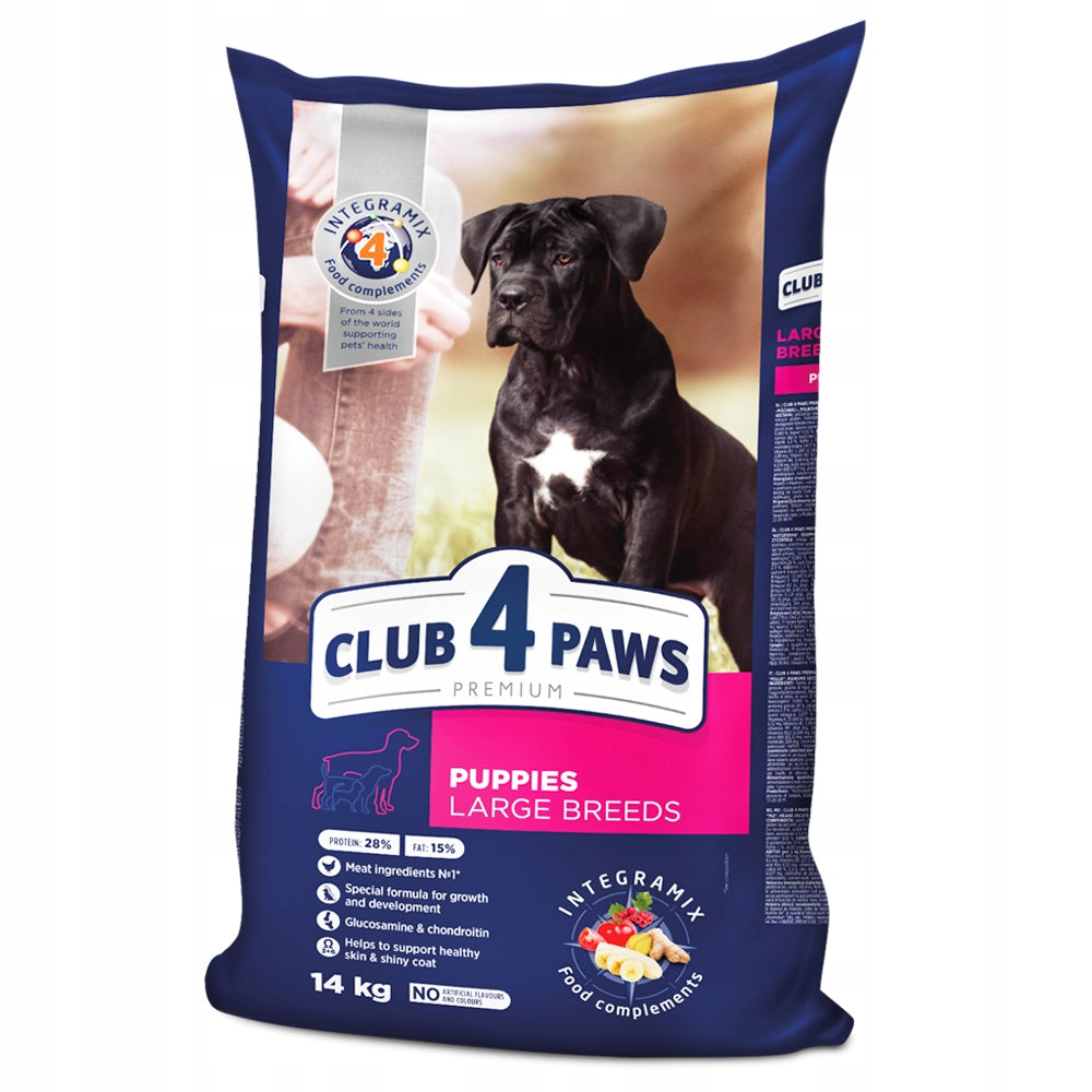 CLUB 4 PAWS Premium Puppies Dry Food Chicken for Large Breed Puppies 14kg Packaging status original
