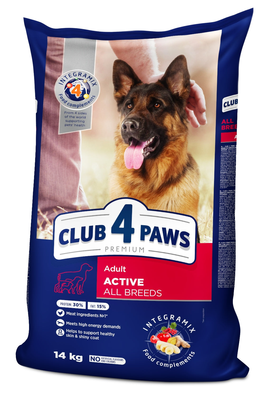 CLUB 4 PAWS for adult dogs ACTIVE 14kg of all breeds