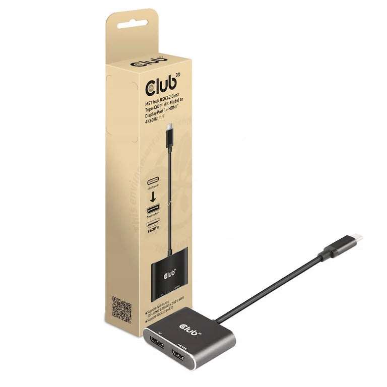 CLUB3D CSV-1552 adaptér/kabel USB-C na HDMI + DisplayPort Manufacturer code CSV-1552