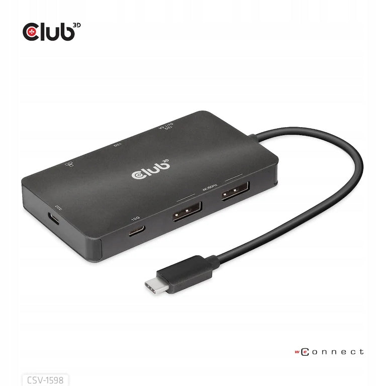CLUB3D CSV-1598 USB 3.2 Gen 2 (3.1 Gen 2) Type-C Docking Station Black