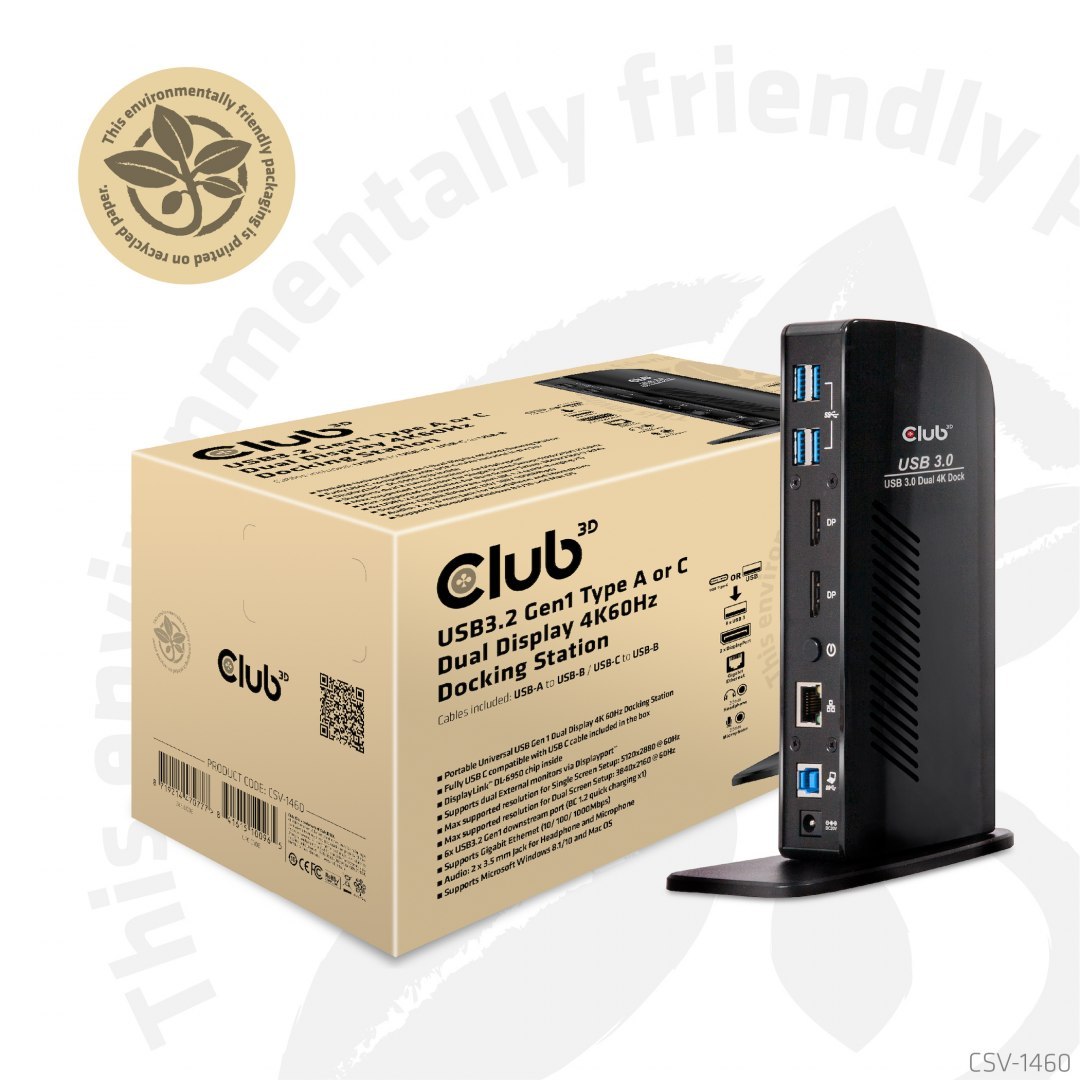 CLUB3D USB 3.0 Dual Display 4K60Hz Docking Station Certificates of conformity CE