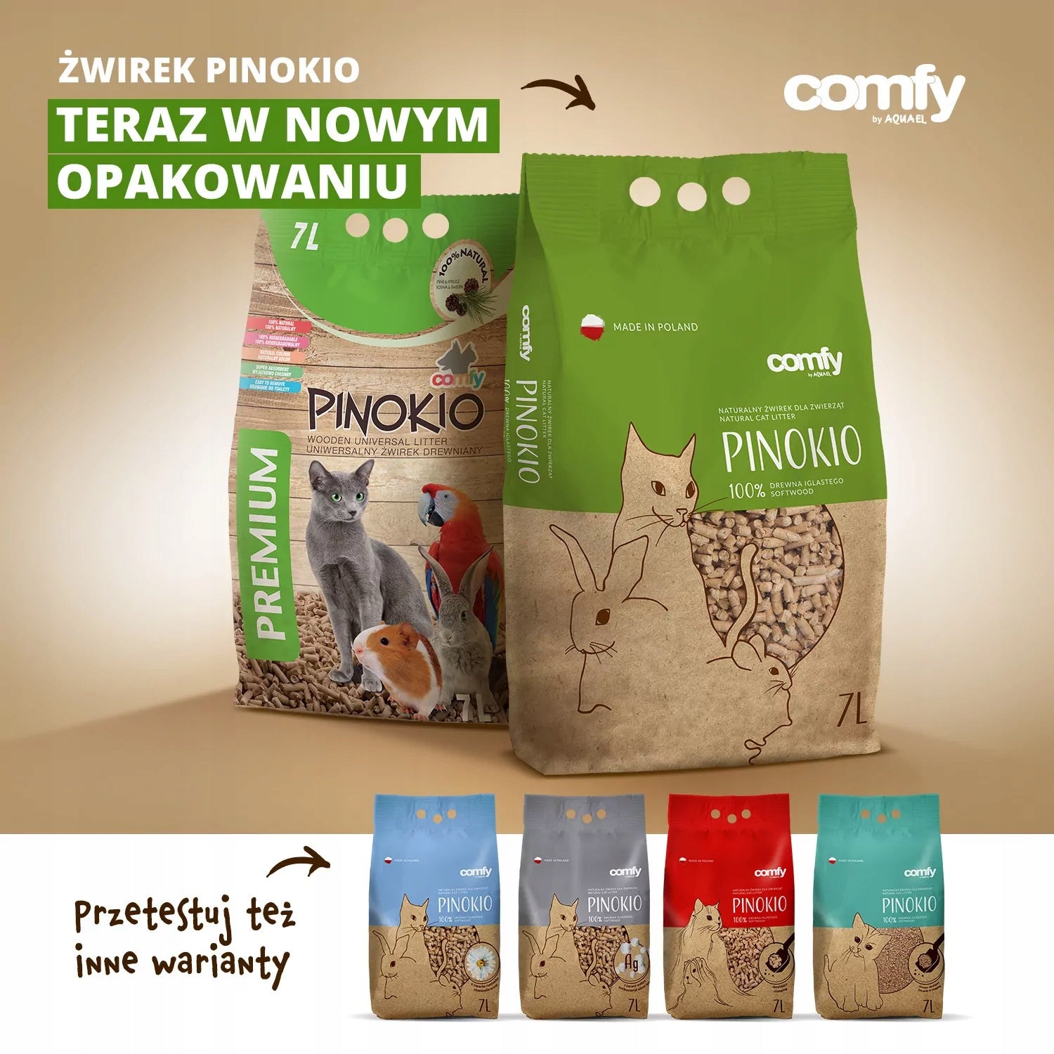 CLUMPING LITTER COMFY PINOCCHIO CRUMBLE 7L Brand Comfy