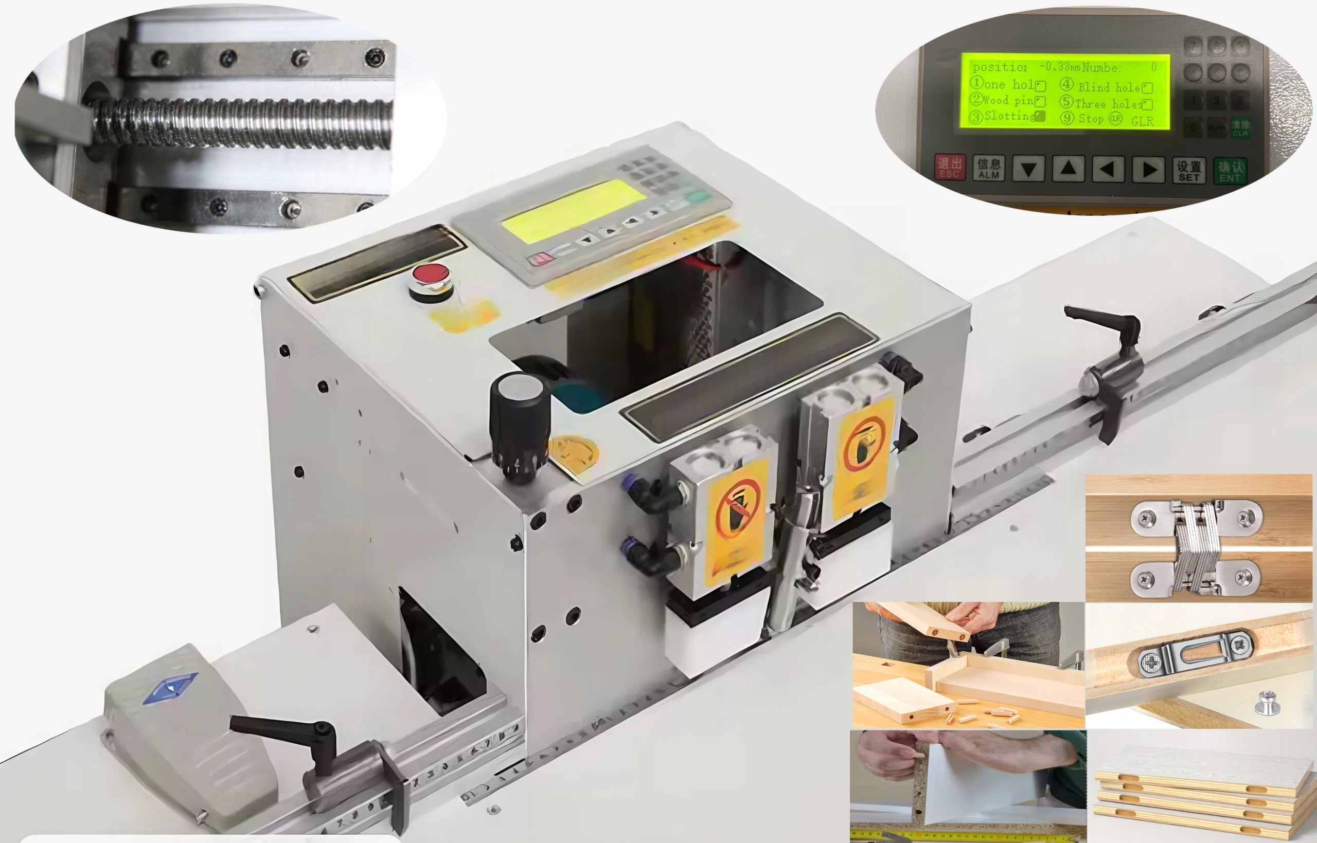 CNC Milling Machine Connection Hinge Retractable Drilling Machine MDF Stud