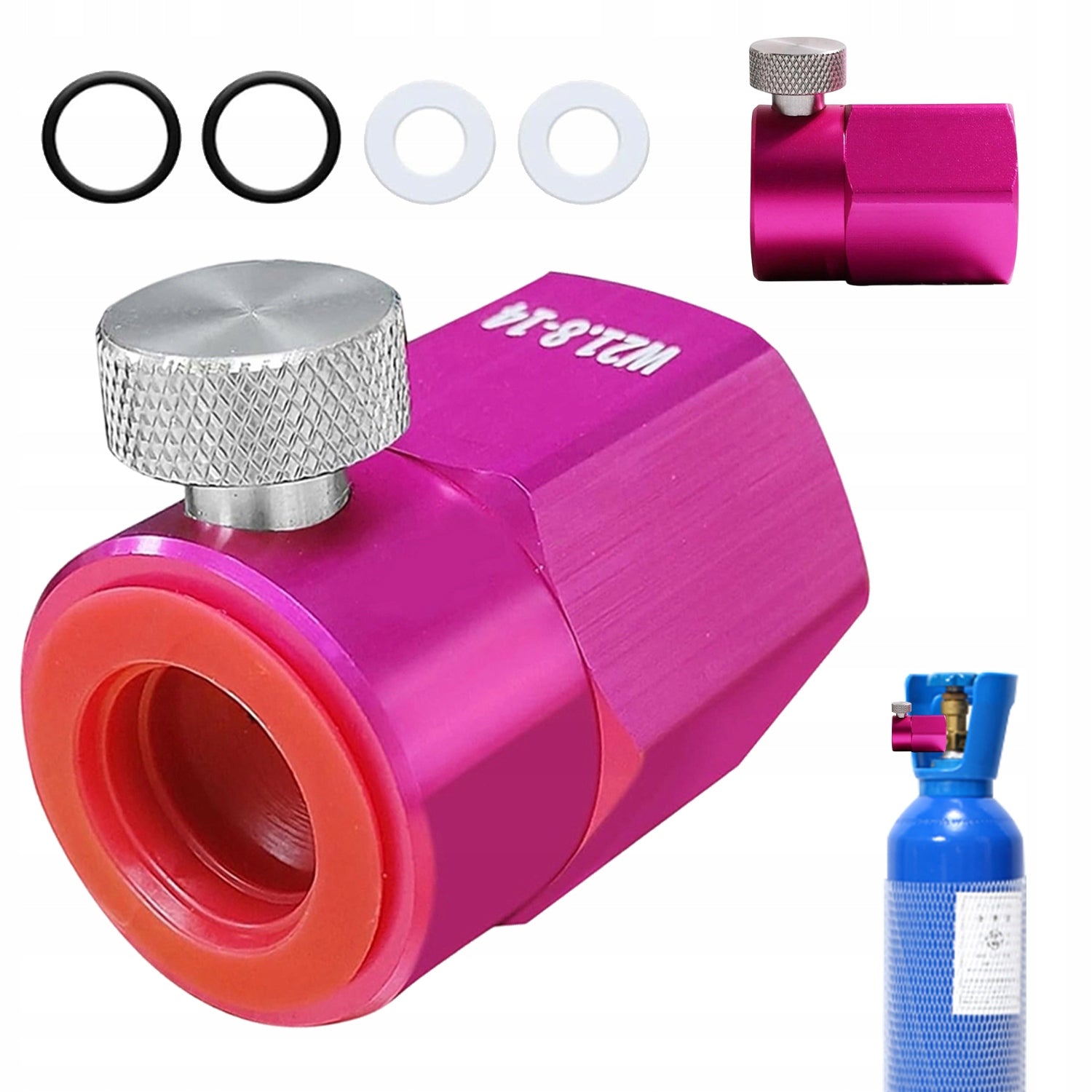 CO2 ADAPTER FOR SODASTREAM DUO GAIA CRYSTAL ALUMINIUM WITH VALVE