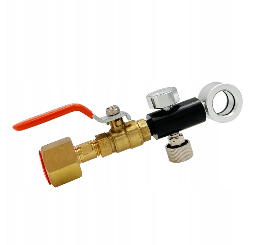 CO2 refill station for Sodastream DUO cylinders with quick coupler and valve Dominant color silver/gray