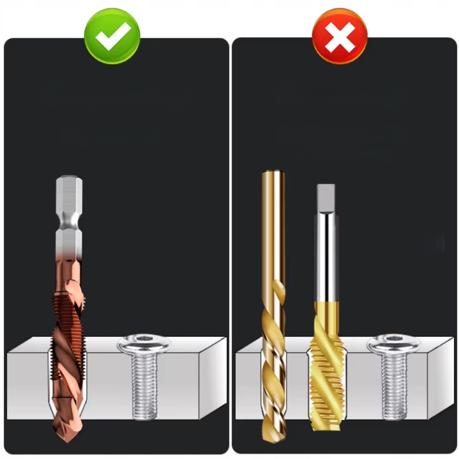 COBALT THREADING DRILL BITS M3-10M TAPS SET OF 6 FOR THREADS Packaging status original