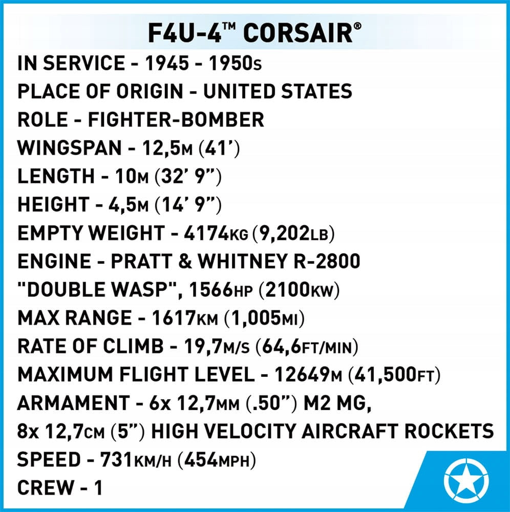 Konstrukteur Cobi F4U-4 Corsair, 1/32, 2417 