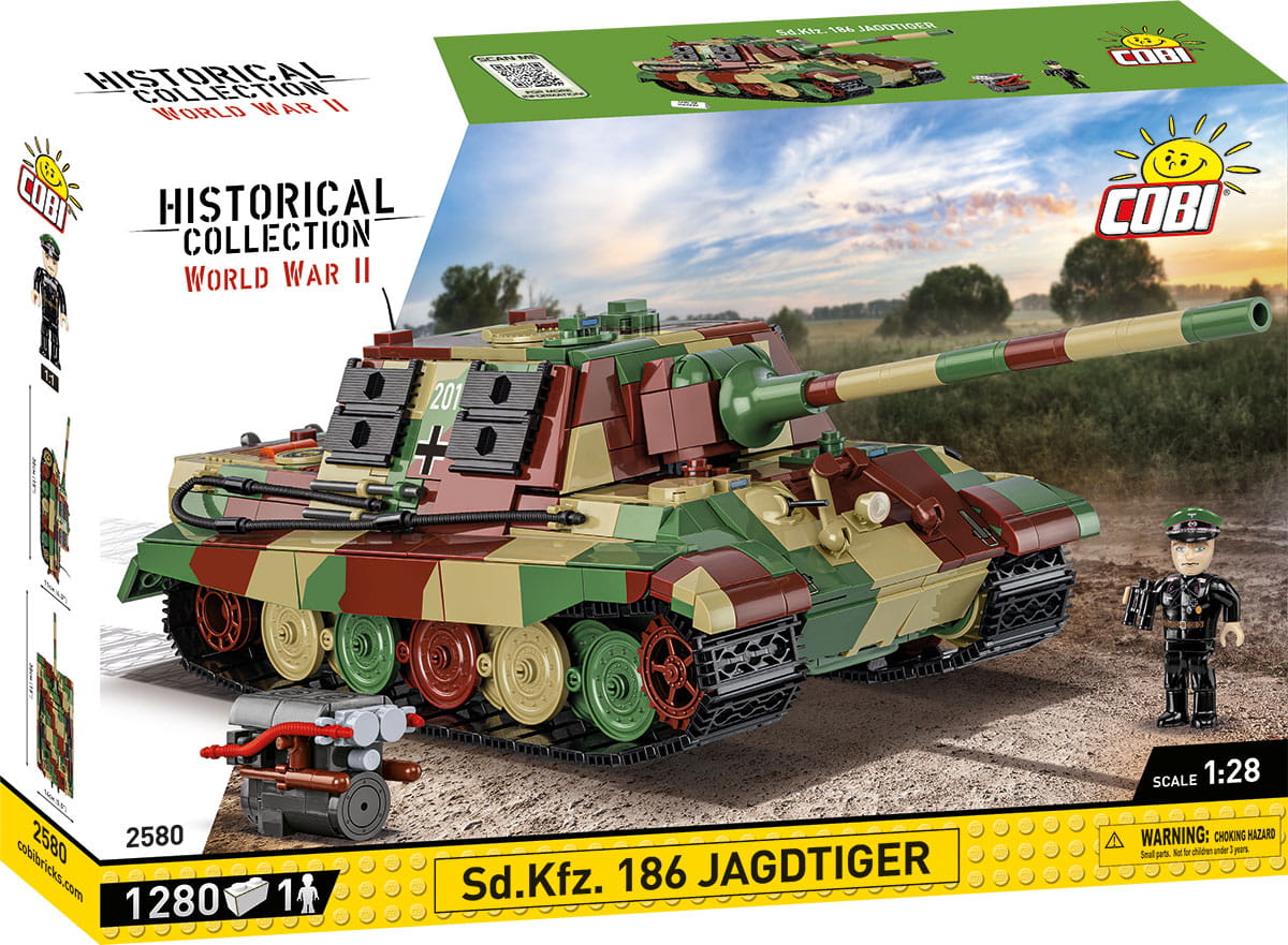Konstruktorius Cobi Sd.Kfz. 186 Jagdtiger 1/28 2580, 1280 d.